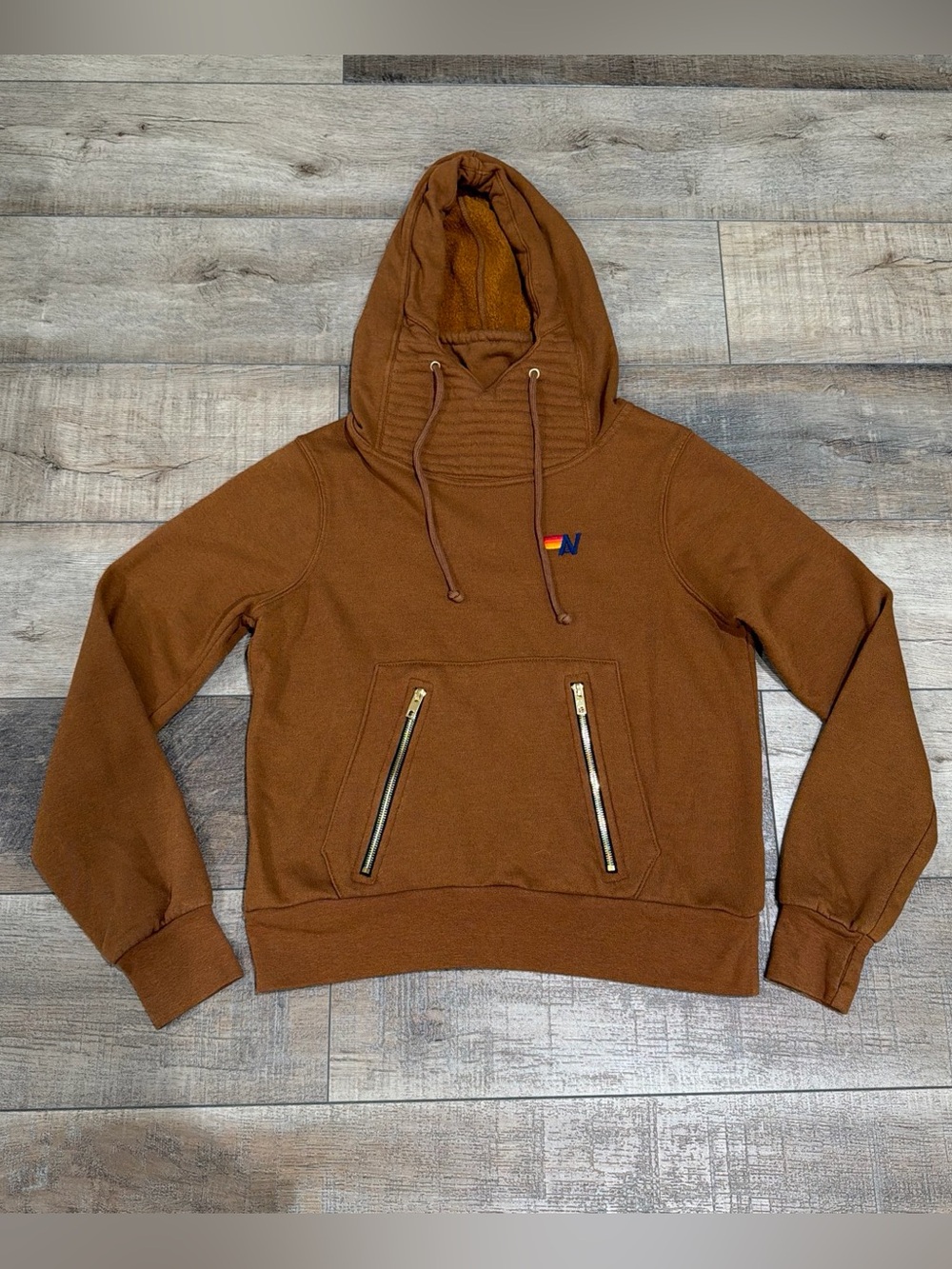 Aviator Nation ninja hoodie in cinnamon